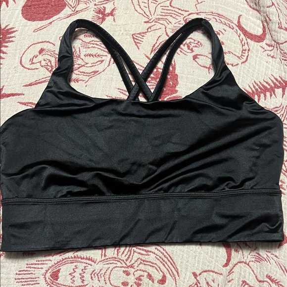 lululemon athletica Longline Black Cross-Back Sports Bra size 8 black - Picture 2 of 11